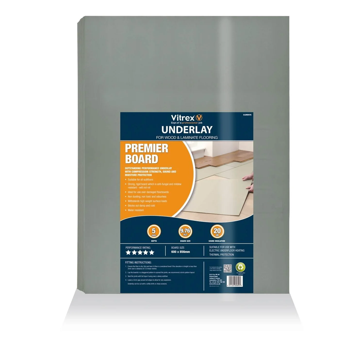 Vitrex 5 Star Sound Reduction Laminate Underlay - 9.76 Sqm 1 Vitrex 5 Star Sound Reduction Laminate Underlay - 9.76 Sqm