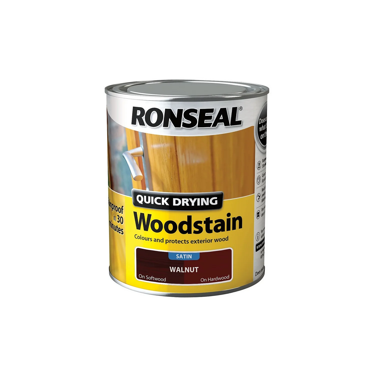 Ronseal Quick Drying Woodstain Walnut Satin - 750ml 6 Ronseal Quick Drying Woodstain Walnut Satin - 750ml - Image 6