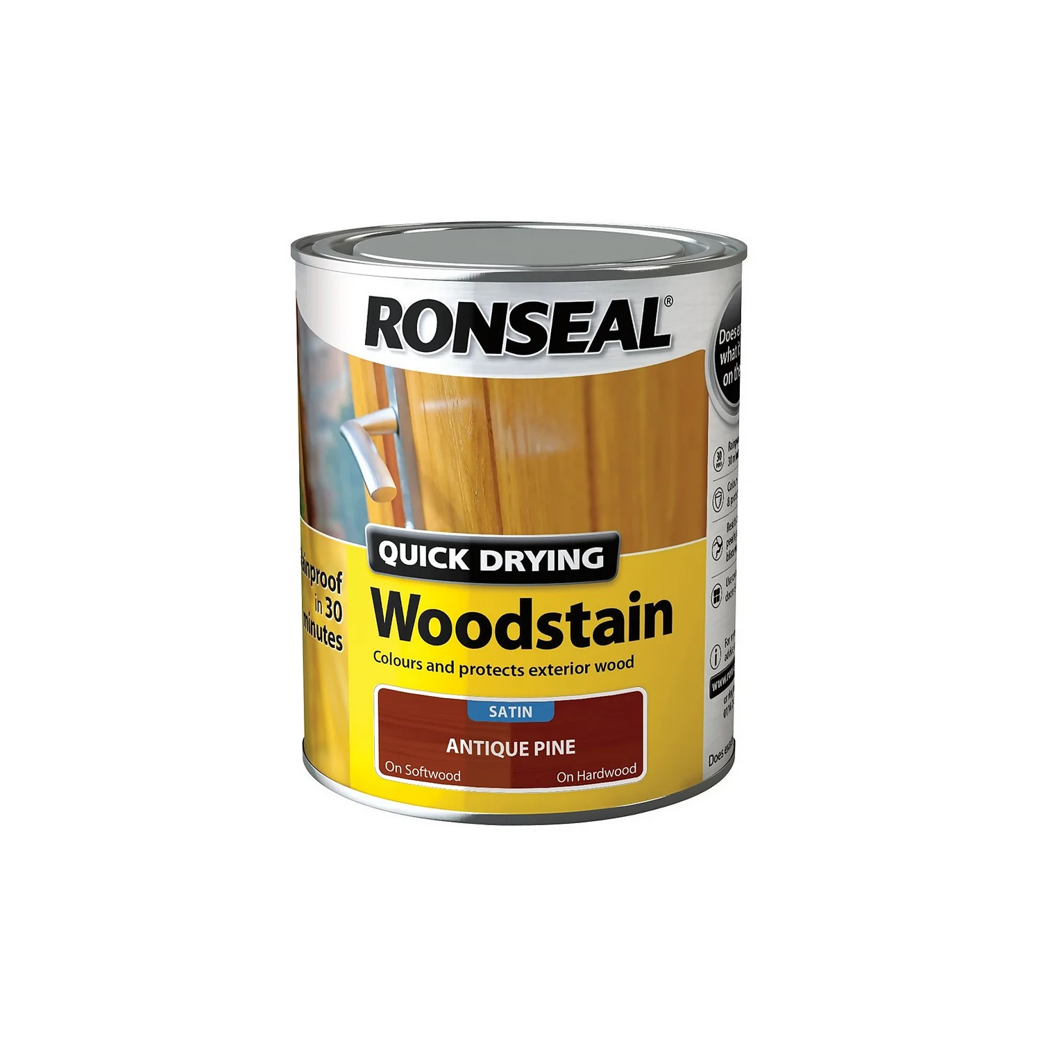 Ronseal Quick Drying Woodstain Antique Pine Satin - 750ml 4 Ronseal Quick Drying Woodstain Antique Pine Satin - 750ml - Image 4