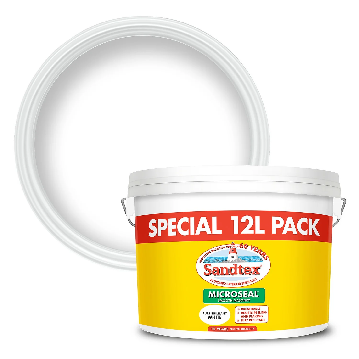 Sandtex® Ultra Smooth Masonry Paint Pure Brilliant White - 12L 1 Sandtex® Ultra Smooth Masonry Paint Pure Brilliant White - 12L