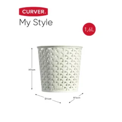 Curver My Style Large Round Plastic Storage Organiser - Vintage White - 1.6L 13 Curver My Style Large Round Plastic Storage Organiser - Vintage White - 1.6L -Cheap Deco Casa Store 12806190 1114832992396971