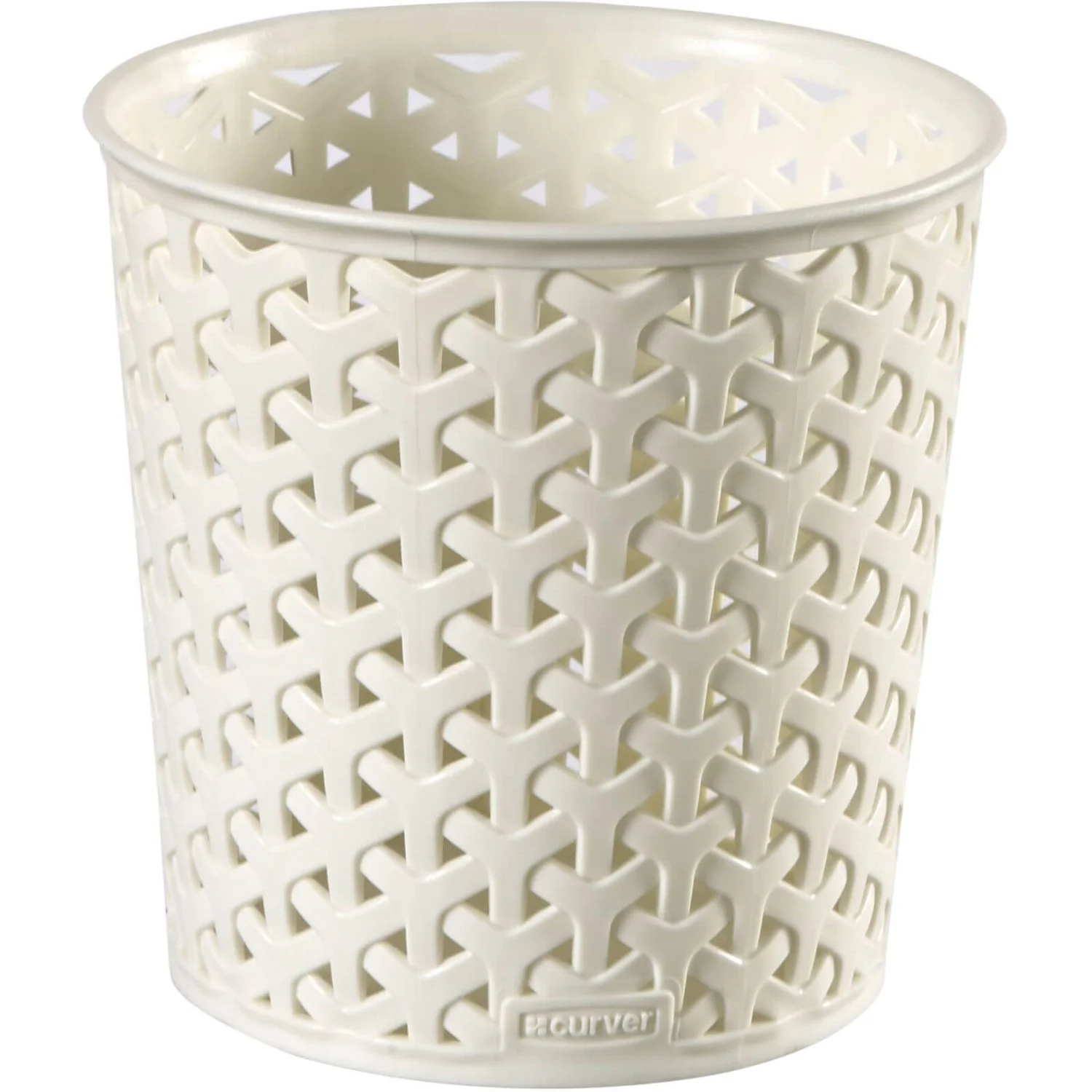 Curver My Style Large Round Plastic Storage Organiser - Vintage White - 1.6L 1 Curver My Style Large Round Plastic Storage Organiser - Vintage White - 1.6L