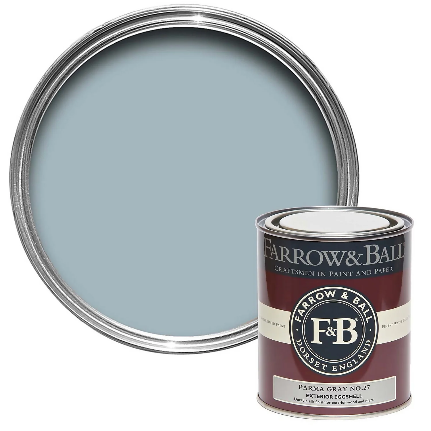 Farrow & Ball Exterior Eggshell Parma Gray - 750ml 1 Farrow & Ball Exterior Eggshell Parma Gray - 750ml