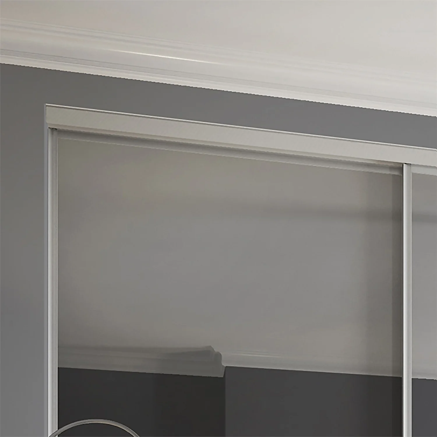 Duo Sliding Wardrobe Door Arctic White Glass / Mirror With Aluminium Frame (W)610mm 3 Duo Sliding Wardrobe Door Arctic White Glass / Mirror With Aluminium Frame (W)610mm - Image 3