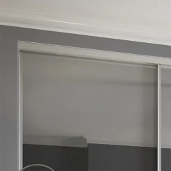 Duo Sliding Wardrobe Door Cappuccino Glass / Mirror With Aluminium Frame (W)914mm -Cheap Deco Casa Store 12807142 2084843070119431