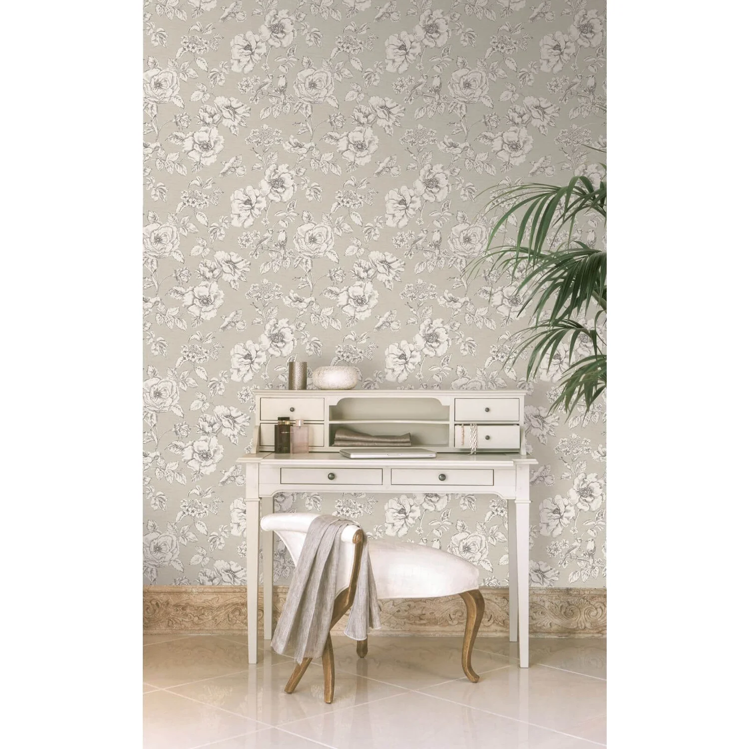 Grandeco Evelyn Trail Stone Wallpaper 2 Grandeco Evelyn Trail Stone Wallpaper - Image 2