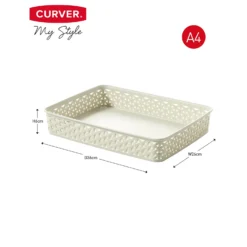 Curver My Style A4 Rectangular Plastic Storage Organiser - Vintage White -Cheap Deco Casa Store 12807669 1174833168810459