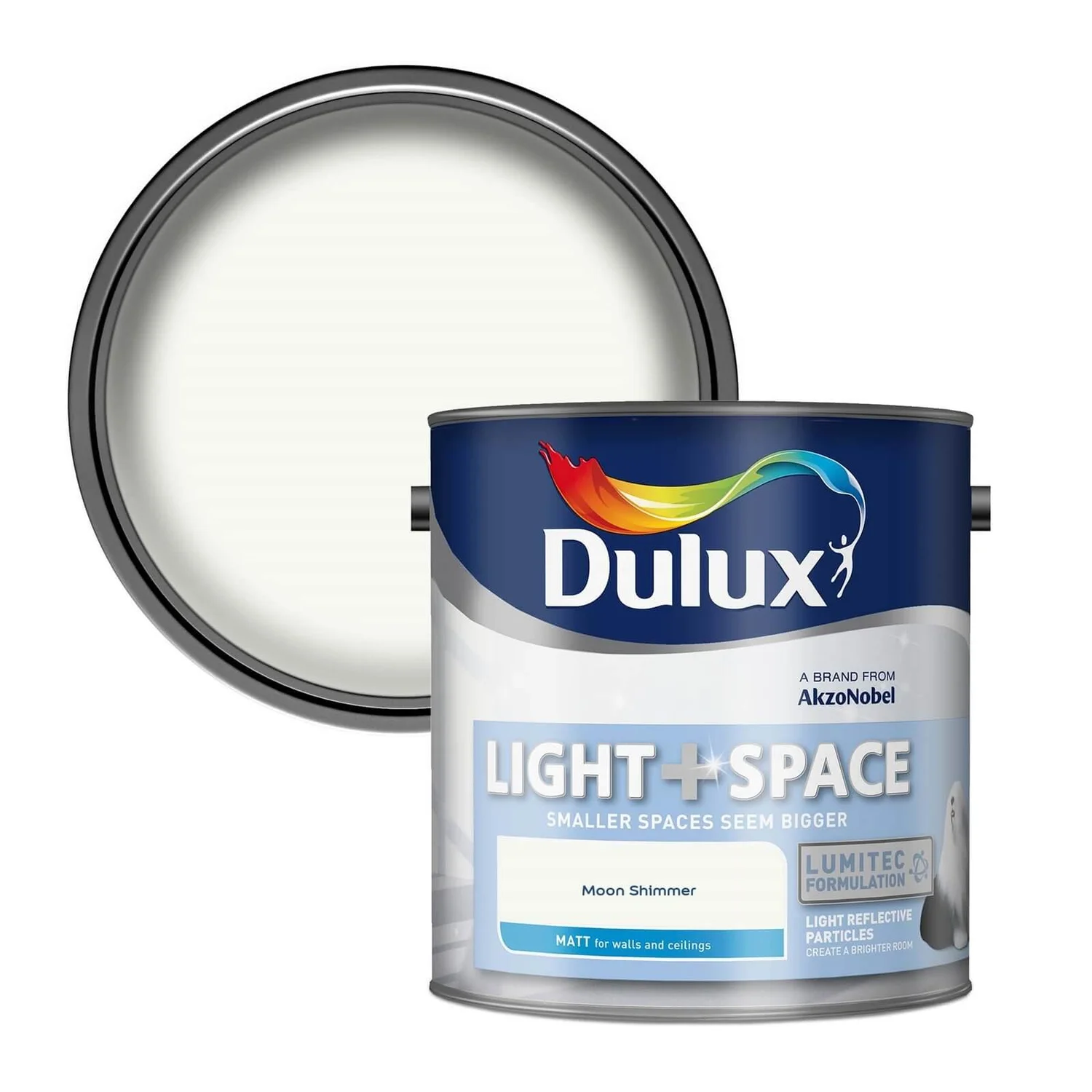Dulux Light & Space Matt Emulsion Paint Moon Shimmer - 2.5L 1 Dulux Light & Space Matt Emulsion Paint Moon Shimmer - 2.5L