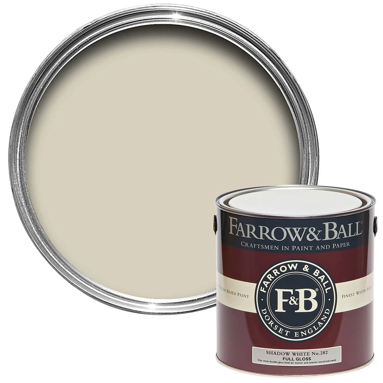 Farrow & Ball Full Gloss Paint Shadow White - 2.5L 1 Farrow & Ball Full Gloss Paint Shadow White - 2.5L