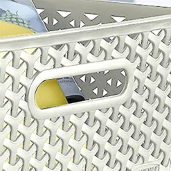 Curver My Style Large Rectangular Plastic Storage Basket - Vintage White - 18L 11 Curver My Style Large Rectangular Plastic Storage Basket - Vintage White - 18L -Cheap Deco Casa Store 12809473 1634833219339873