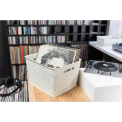 Curver My Style Large Rectangular Plastic Storage Basket - Vintage White - 18L 13 Curver My Style Large Rectangular Plastic Storage Basket - Vintage White - 18L -Cheap Deco Casa Store 12809473 2494833219402225