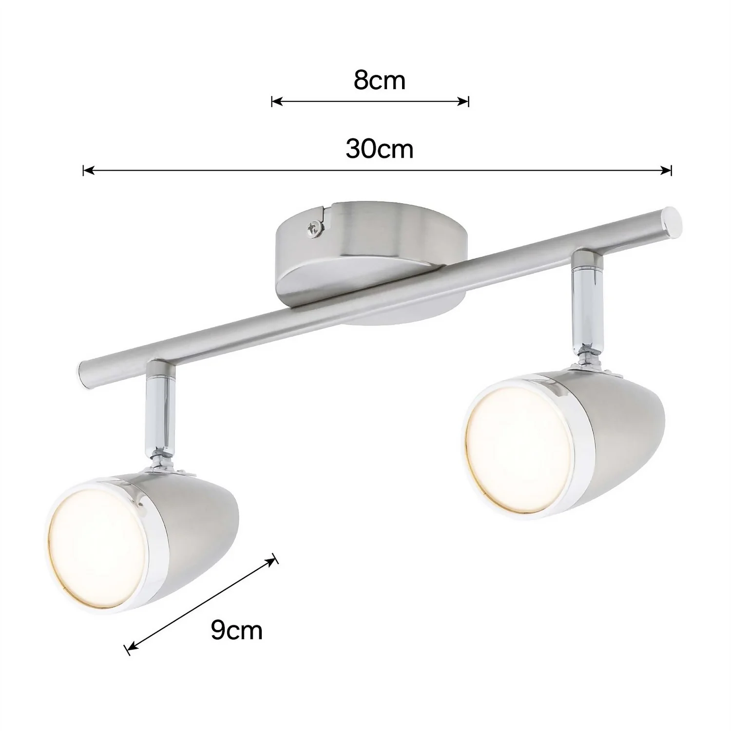 Vector 2 Bar LED Spotlight - Satin Nickel 4 Vector 2 Bar LED Spotlight - Satin Nickel - Image 4