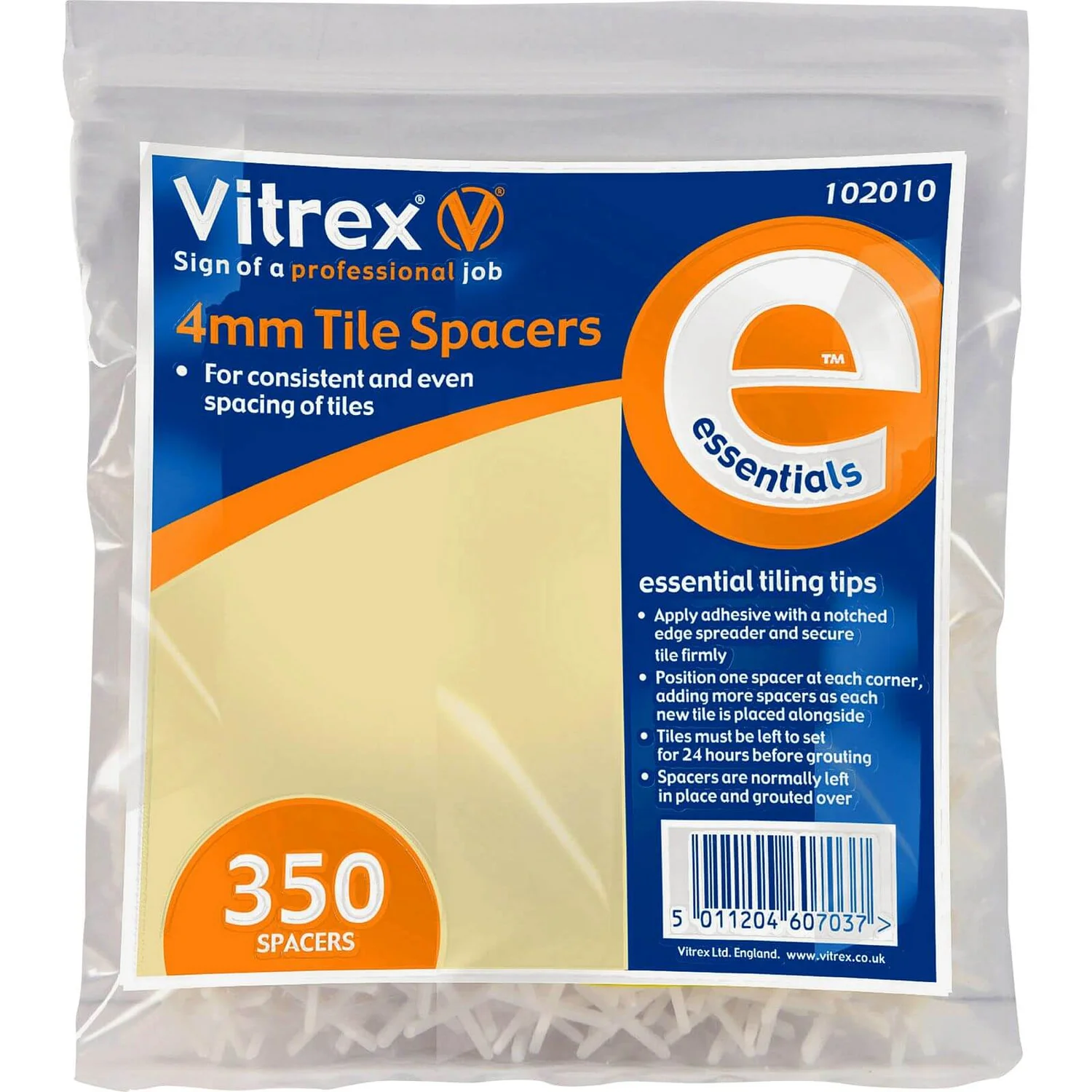 Vitrex Tile Spacers - 350x4mm 1 Vitrex Tile Spacers - 350x4mm