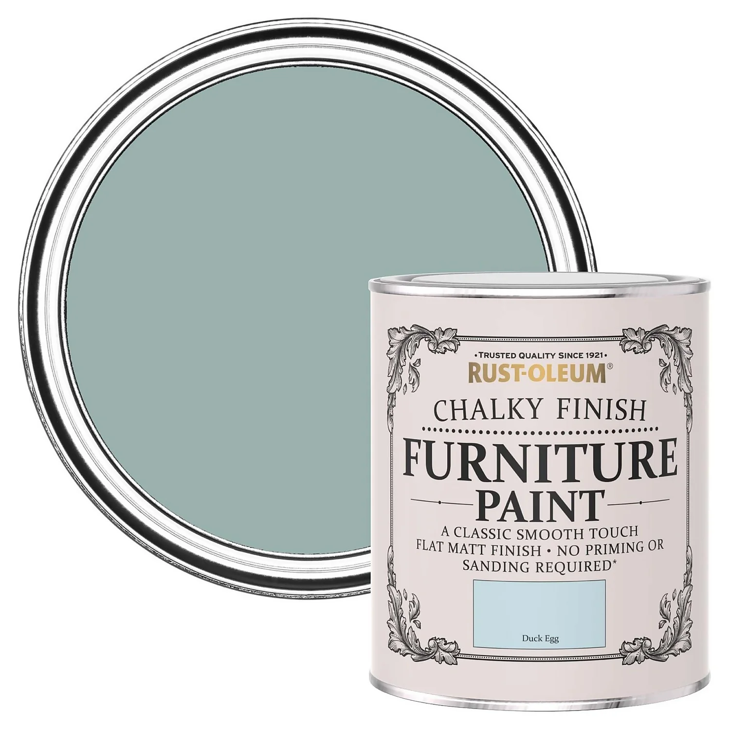 Rust-Oleum Chalky Furniture Paint - Duck Egg - 750ml 1 Rust-Oleum Chalky Furniture Paint - Duck Egg - 750ml
