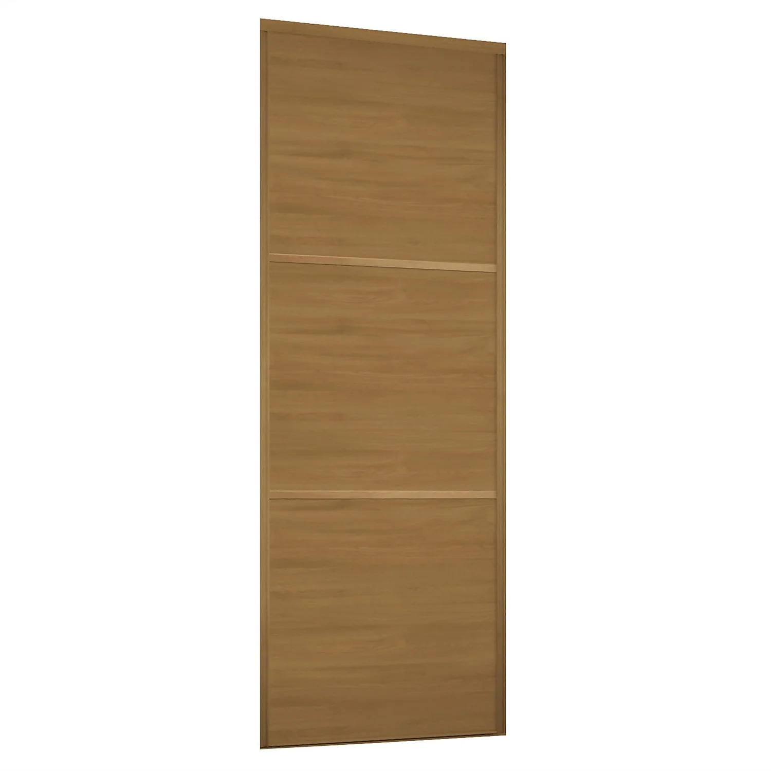 Linear Sliding Wardrobe Door 3 Panel Oak With Oak Frame (W)914mm 1 Linear Sliding Wardrobe Door 3 Panel Oak With Oak Frame (W)914mm