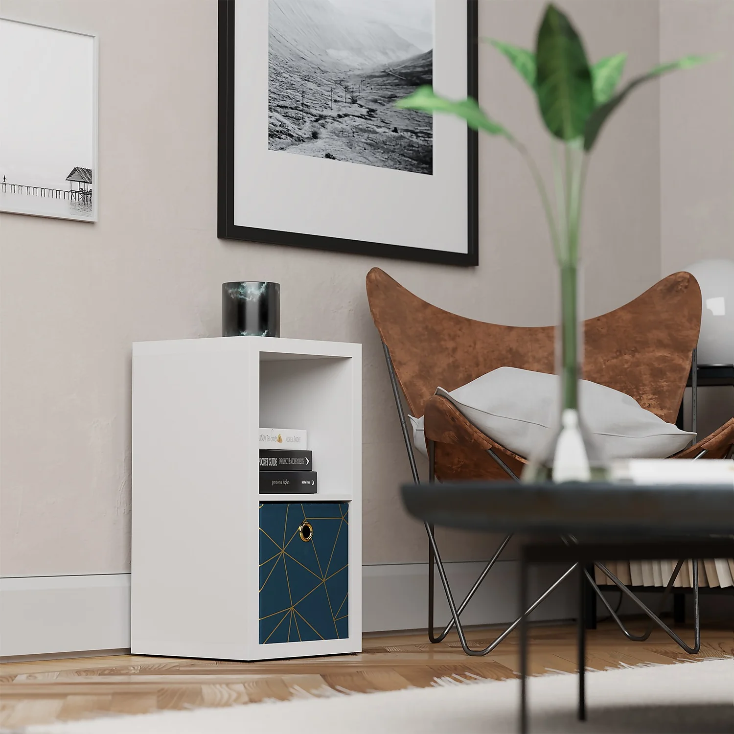 Clever Cube 2x1 Storage Unit - White 2 Clever Cube 2x1 Storage Unit - White - Image 2