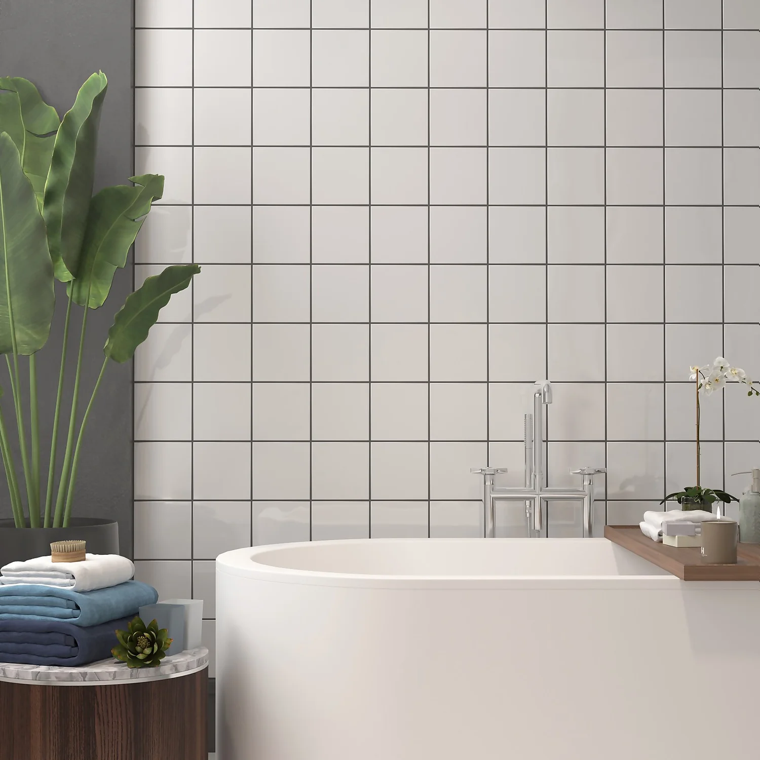 None Plain White Ceramic Wall Tile 150 X 150mm 4 None Plain White Ceramic Wall Tile 150 X 150mm - Image 4