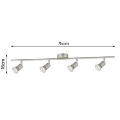 Rochdale 4 Lamp Spotlight Bar - Brushed Stainless Steel -Cheap Deco Casa Store 12813665 1874843086172161
