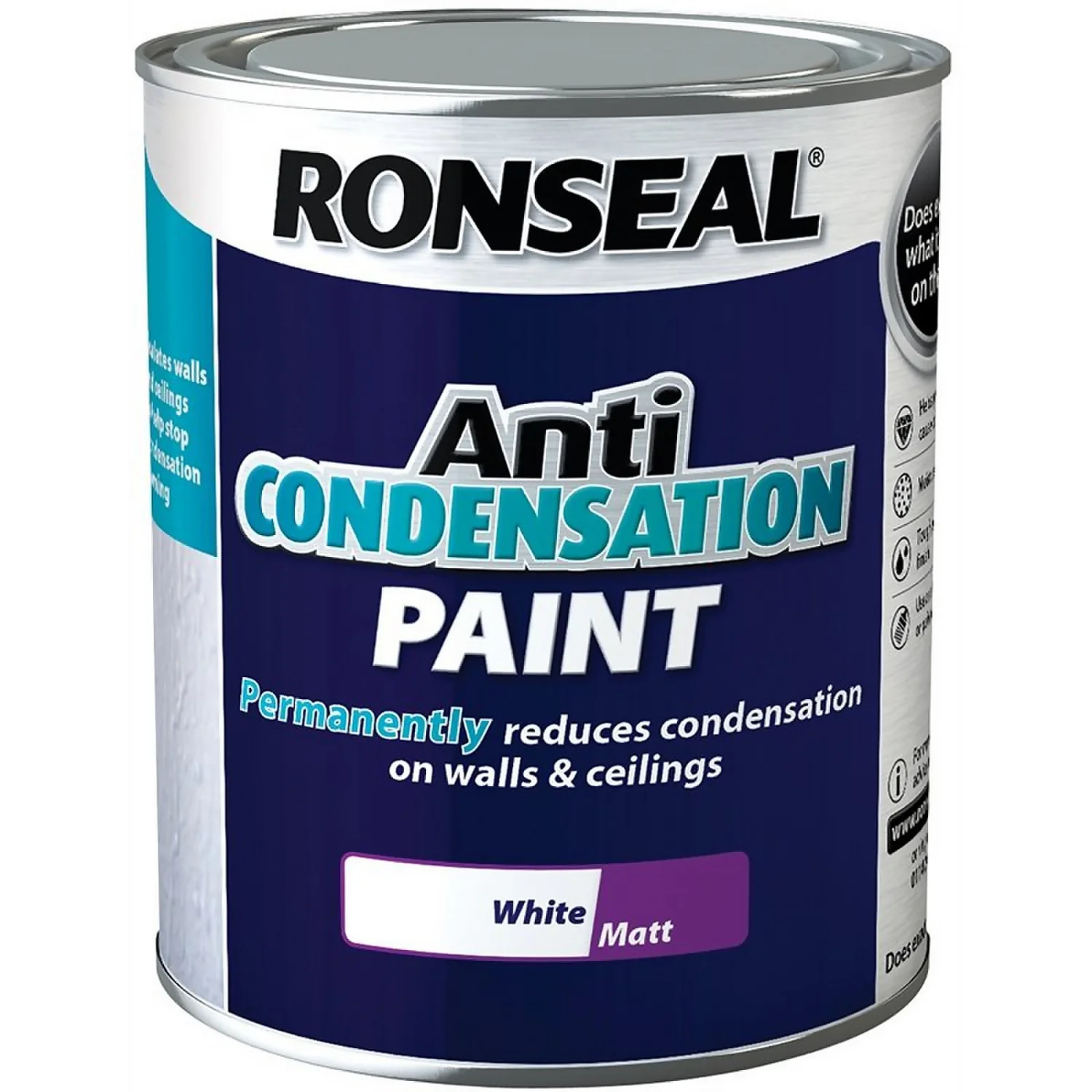 Ronseal Anti Condensation Paint White - 750ml 1 Ronseal Anti Condensation Paint White - 750ml