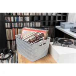 Curver My Style Large Rectangular Plastic Storage Basket - Grey - 18L 13 Curver My Style Large Rectangular Plastic Storage Basket - Grey - 18L -Cheap Deco Casa Store 12814518 6064832988437034
