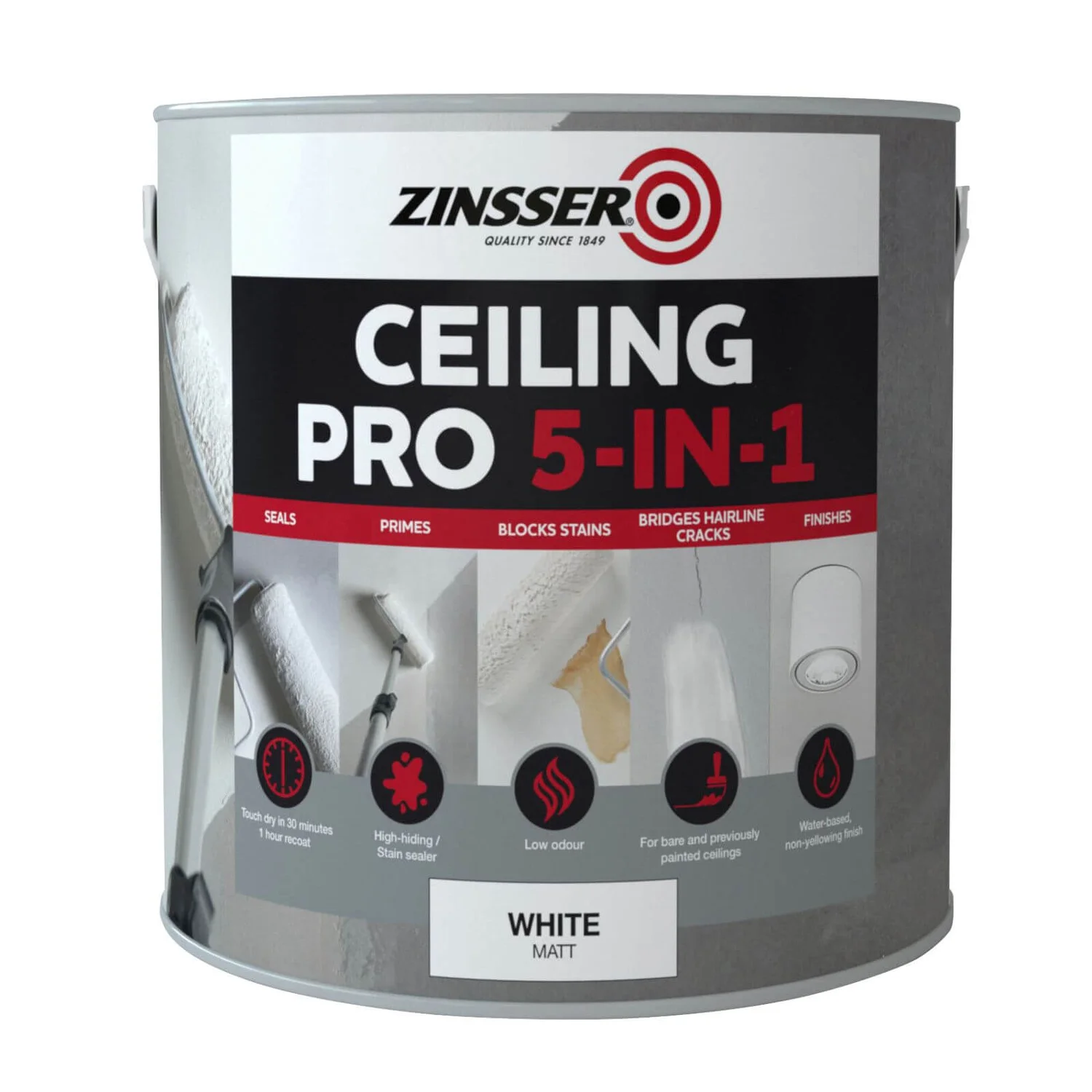 Zinsser Ceiling Pro 5 In 1 Primer Sealer - 2.5L 1 Zinsser Ceiling Pro 5 In 1 Primer Sealer - 2.5L