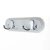None White Hook Rail - Polished Chrome - 2 Hooks