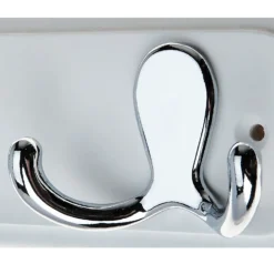 None White Hook Rail - Polished Chrome - 2 Hooks -Cheap Deco Casa Store 12815090 1834846183274403