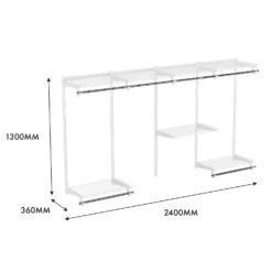 None Wardrobe System Starter Kit - White - 2.4m -Cheap Deco Casa Store 12815435 1575044142172540