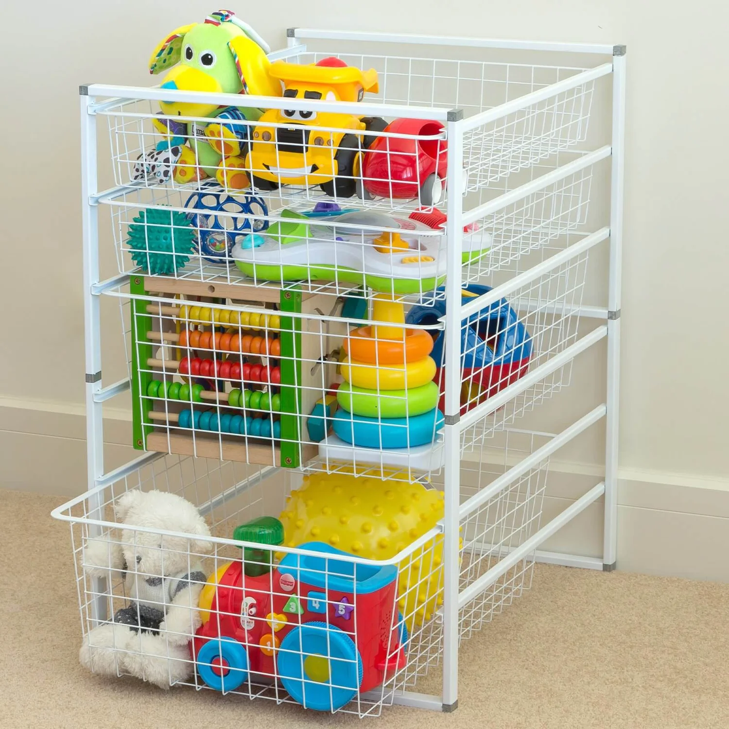 Wire 2 Runner Basket - White - 185mm 2 Wire 2 Runner Basket - White - 185mm - Image 2