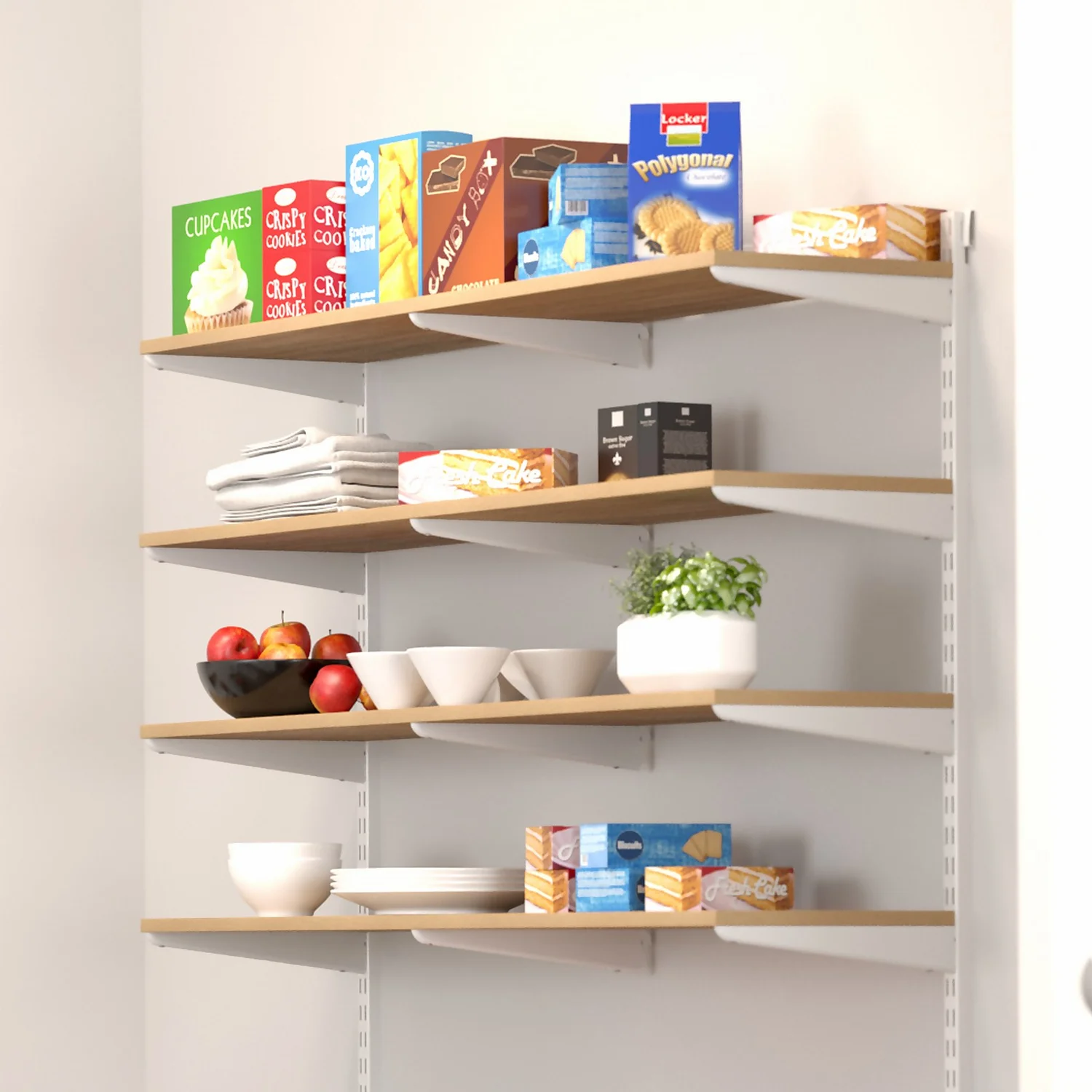 None Double Slot Bracket - White -470mm 2 None Double Slot Bracket - White -470mm - Image 2