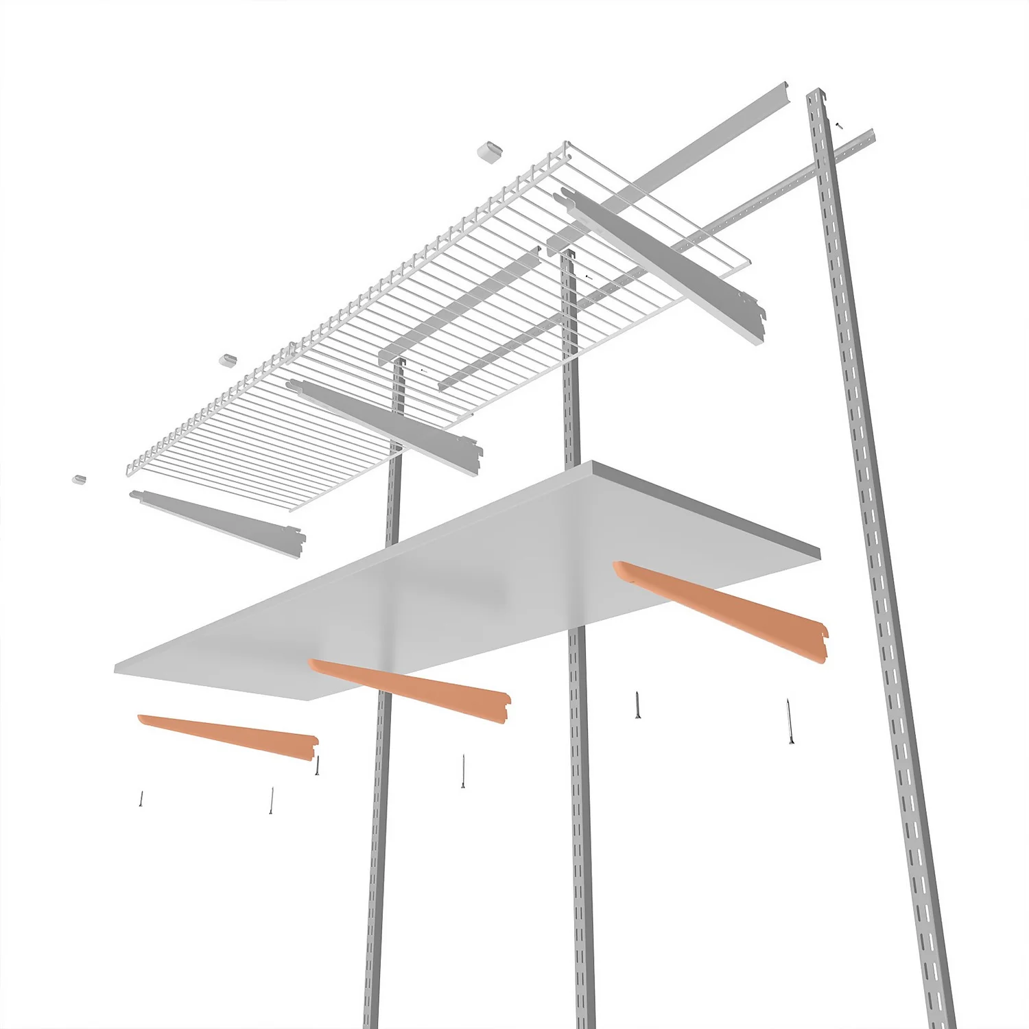 None Double Slot Bracket - White -470mm 5 None Double Slot Bracket - White -470mm - Image 5