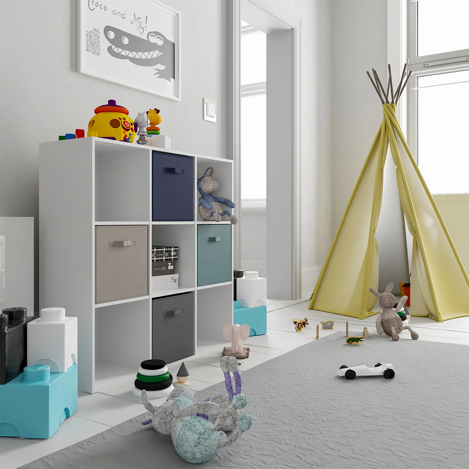 Compact Cube 3x3 Storage Unit - White 2 Compact Cube 3x3 Storage Unit - White - Image 2