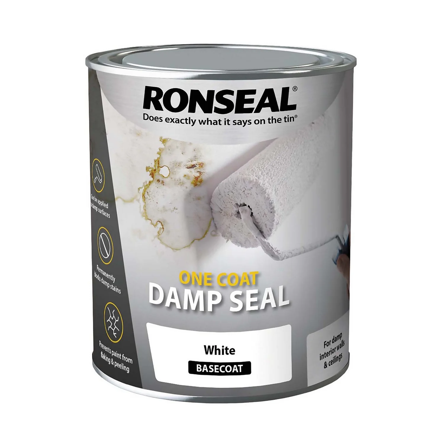Ronseal White - One Coat Anti-Damp Paint - 750ml 1 Ronseal White - One Coat Anti-Damp Paint - 750ml