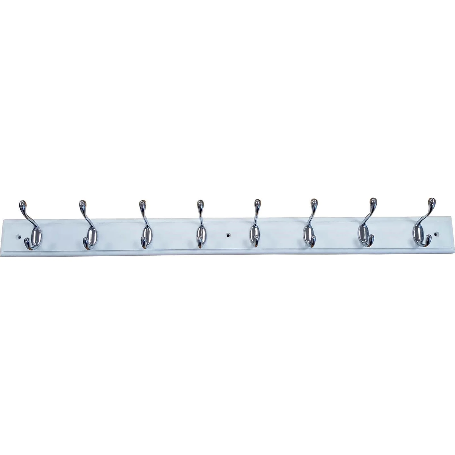 8 Heavy Duty Chrome Hat And Coat Hooks On White Board 1 8 Heavy Duty Chrome Hat And Coat Hooks On White Board