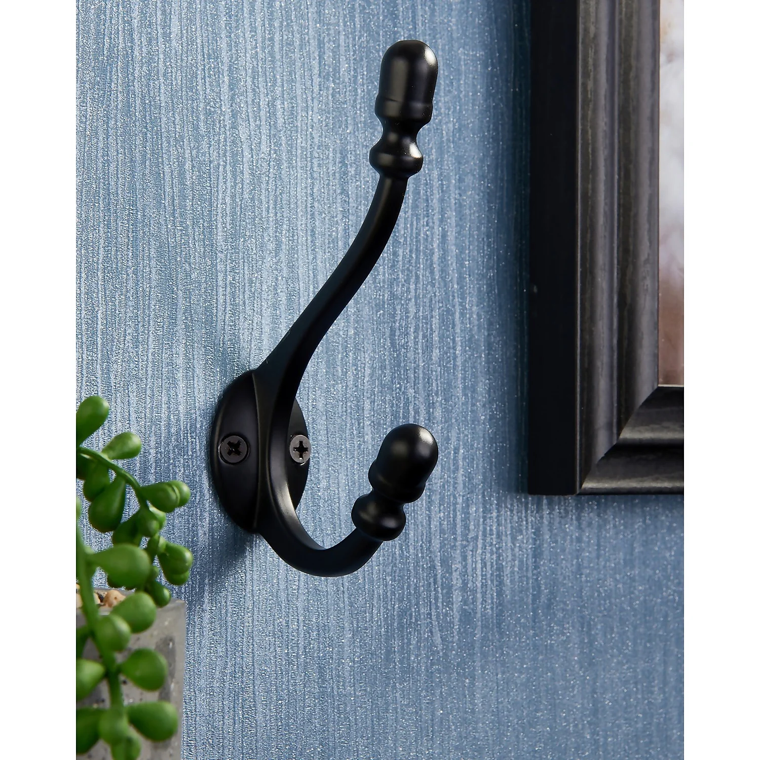 Antique Deco Hook - Matt Black 2 Antique Deco Hook - Matt Black - Image 2