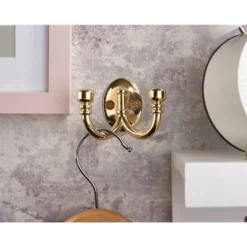 Ball End Double Robe Hook - Polished Brass 5 Ball End Double Robe Hook - Polished Brass -Cheap Deco Casa Store 12817508 6184995165349317