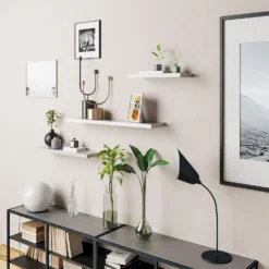 Floating Shelf - White Gloss - 1200 X 240 X 38mm -Cheap Deco Casa Store 12817808 1334887326587497