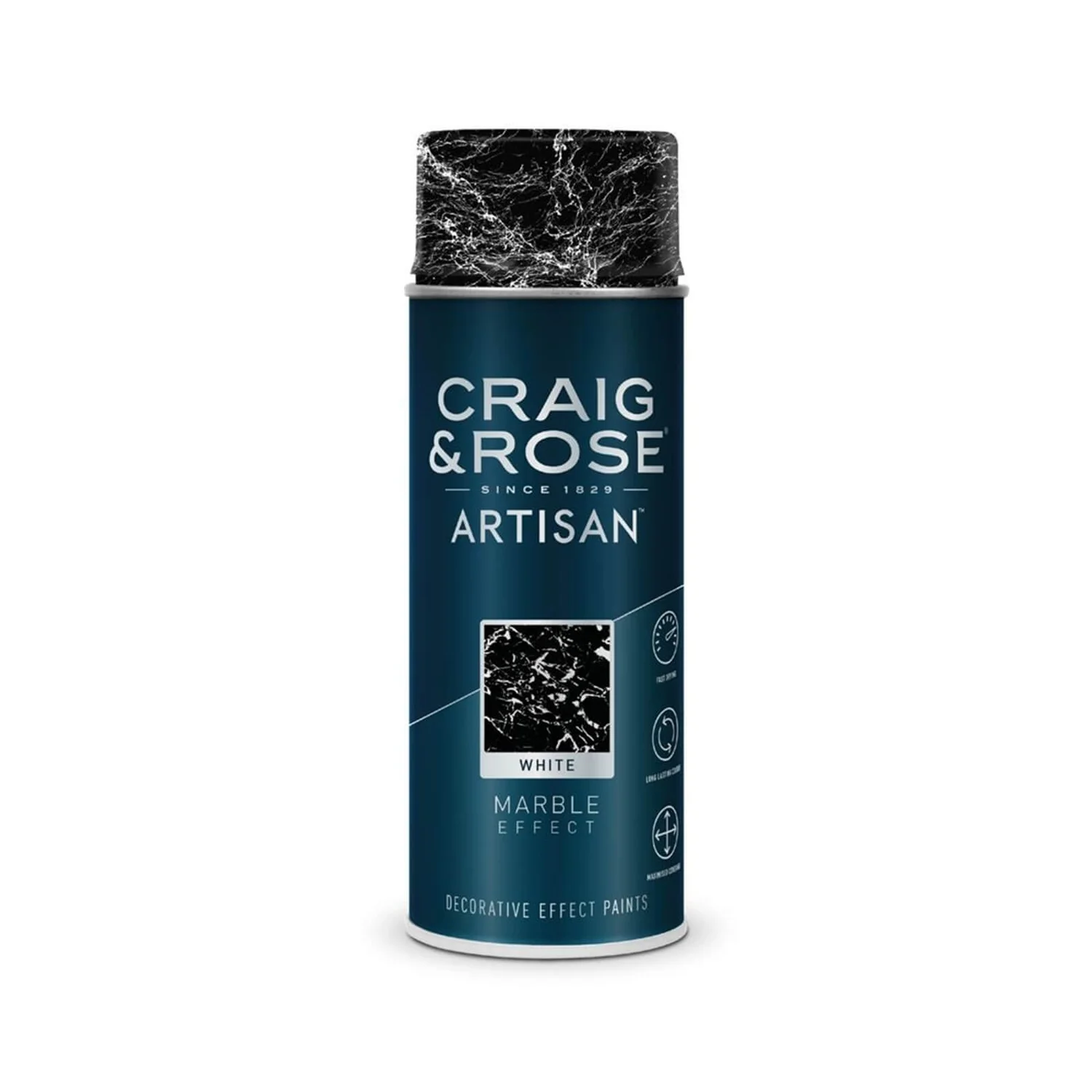 Craig & Rose Artisan Marble Effect Spray Paint - White - 400ml 1 Craig & Rose Artisan Marble Effect Spray Paint - White - 400ml
