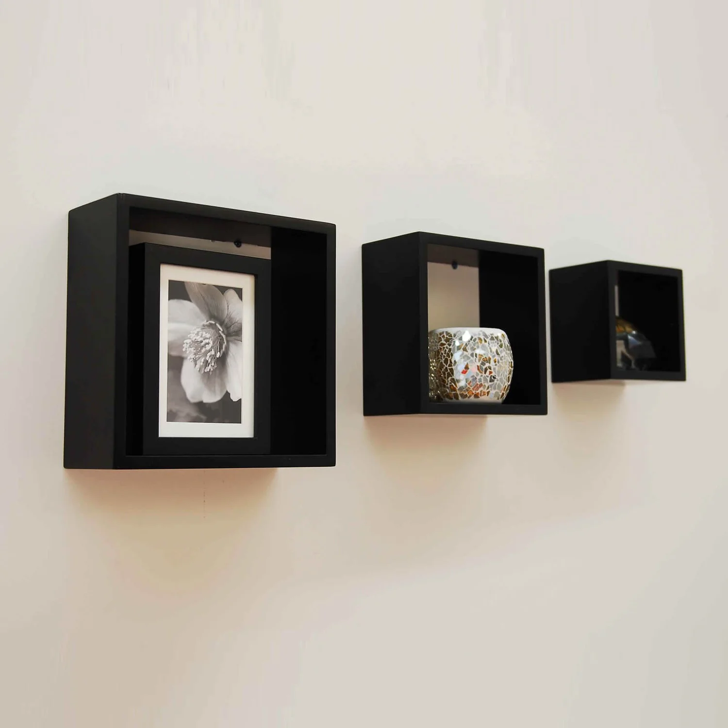 Wall Cubes 3 Pack - Black Matt 2 Wall Cubes 3 Pack - Black Matt - Image 2