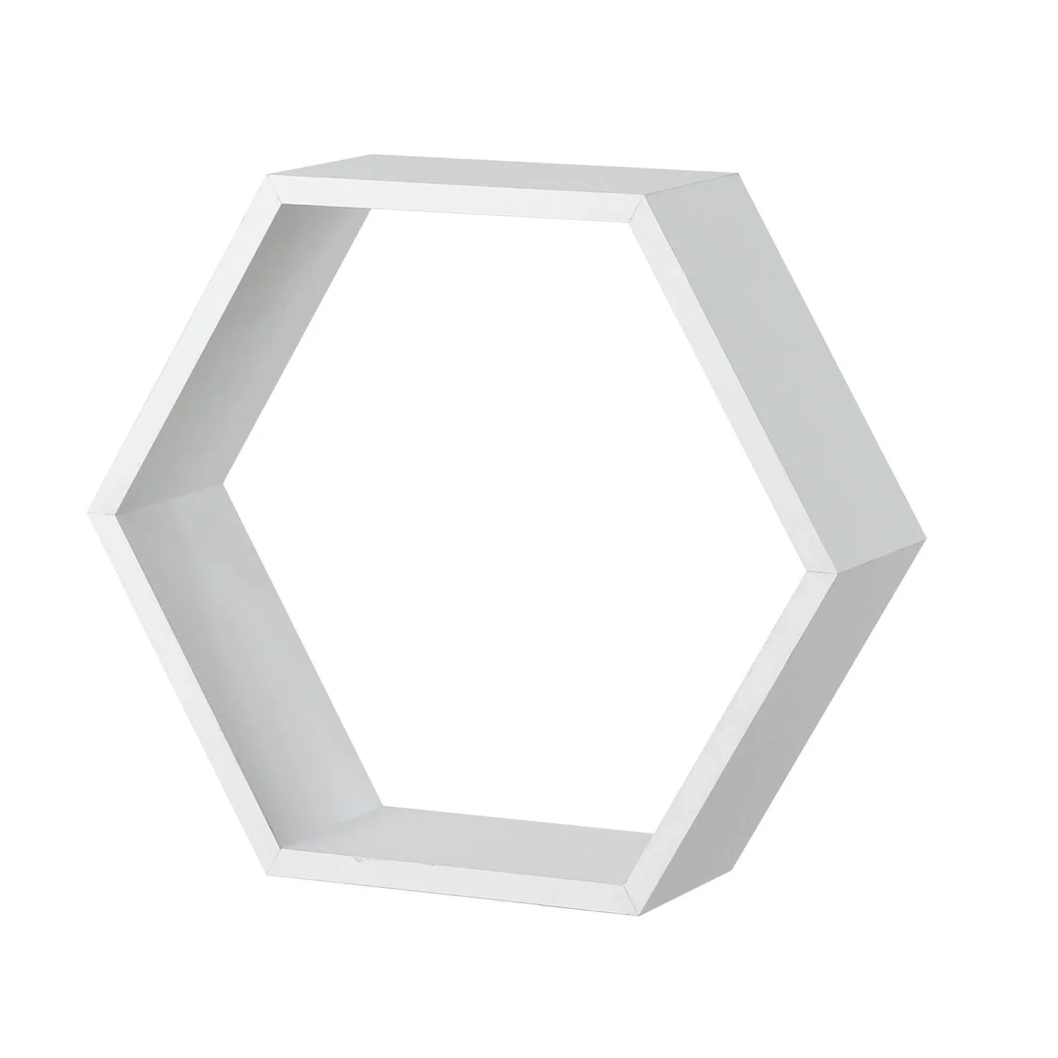 Hexagon Wall Shelf - White Matt 1 Hexagon Wall Shelf - White Matt
