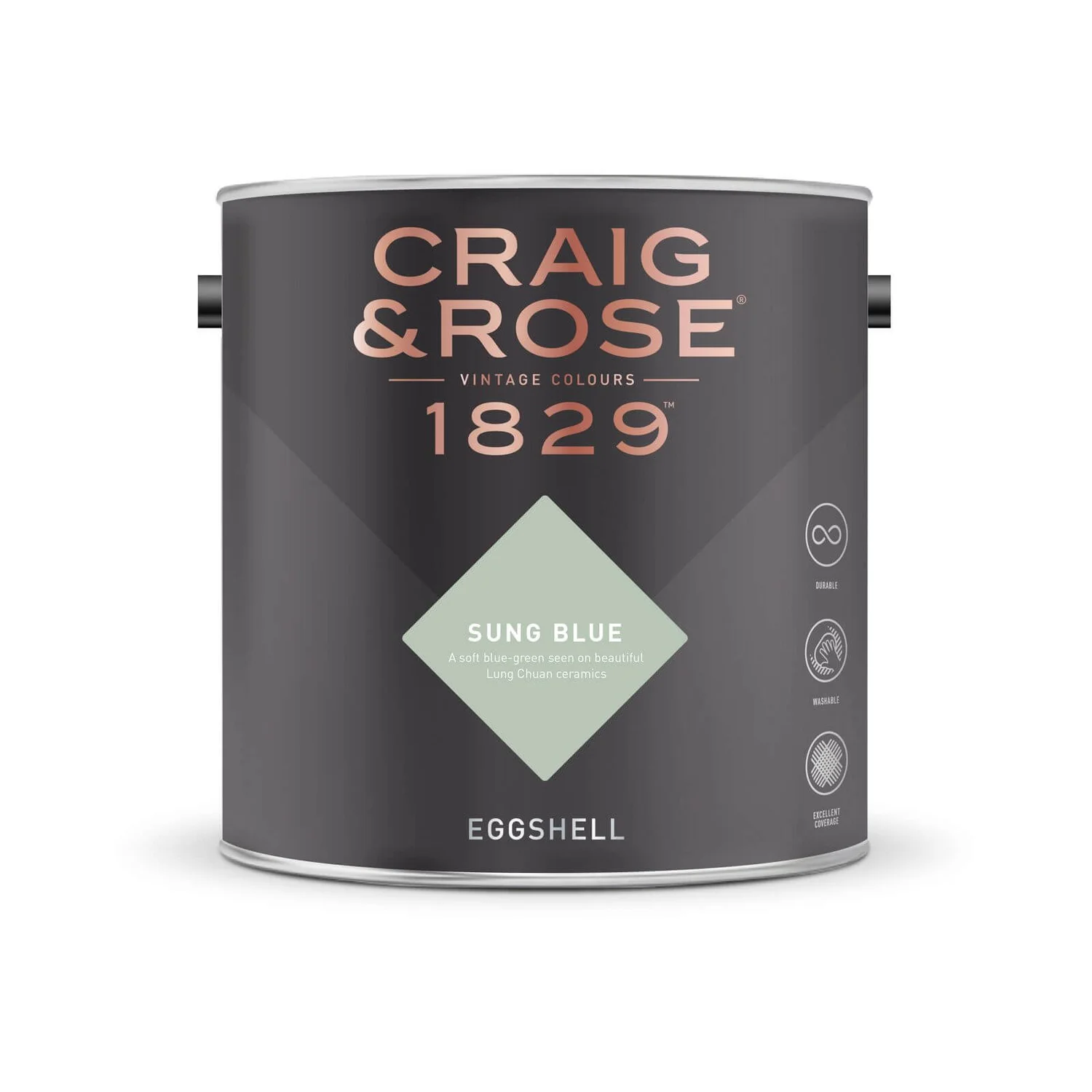 Craig & Rose 1829 Eggshell Paint Sung Blue - 2.5L 2 Craig & Rose 1829 Eggshell Paint Sung Blue - 2.5L - Image 2