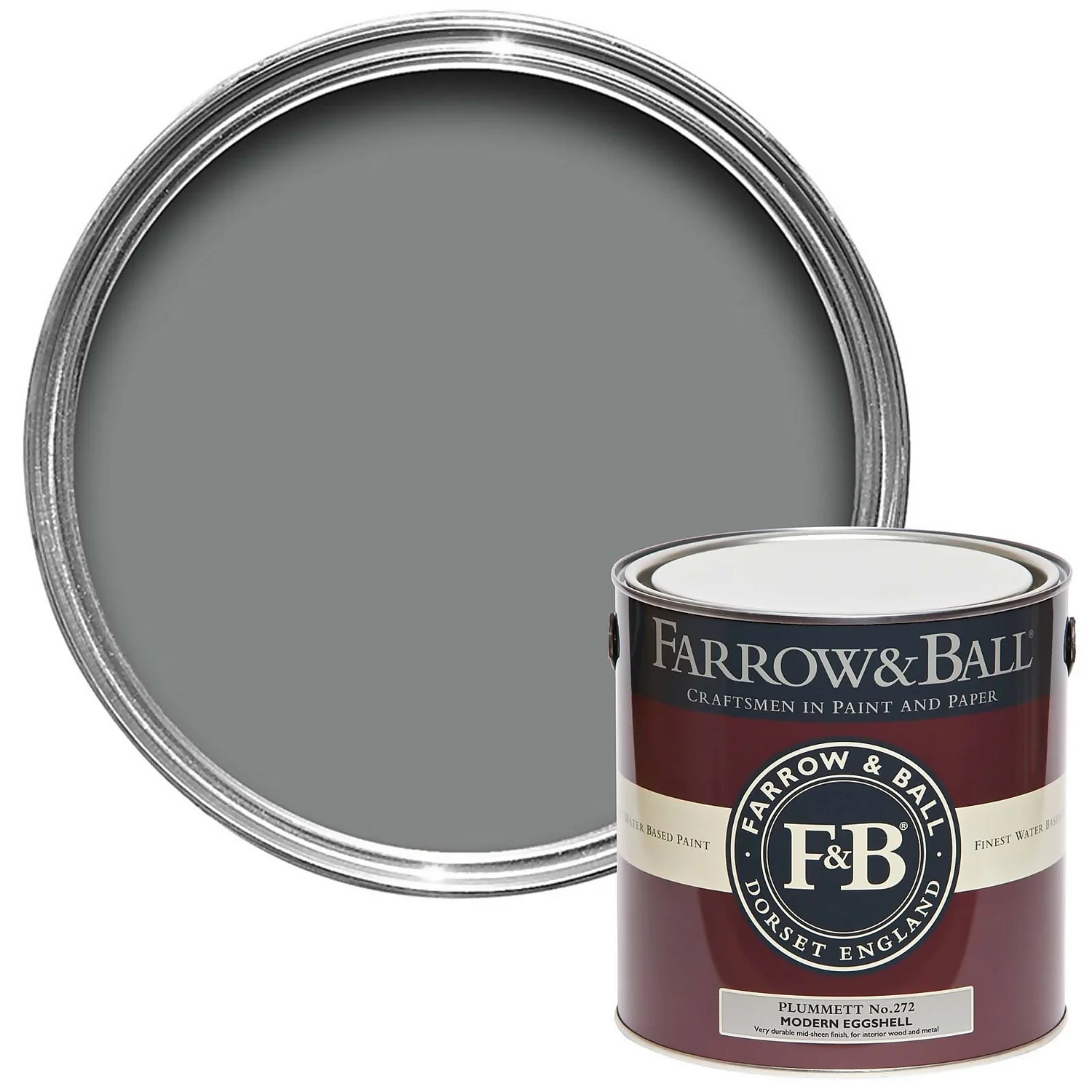 Farrow & Ball Modern Eggshell Paint Plummett - 2.5L 1 Farrow & Ball Modern Eggshell Paint Plummett - 2.5L