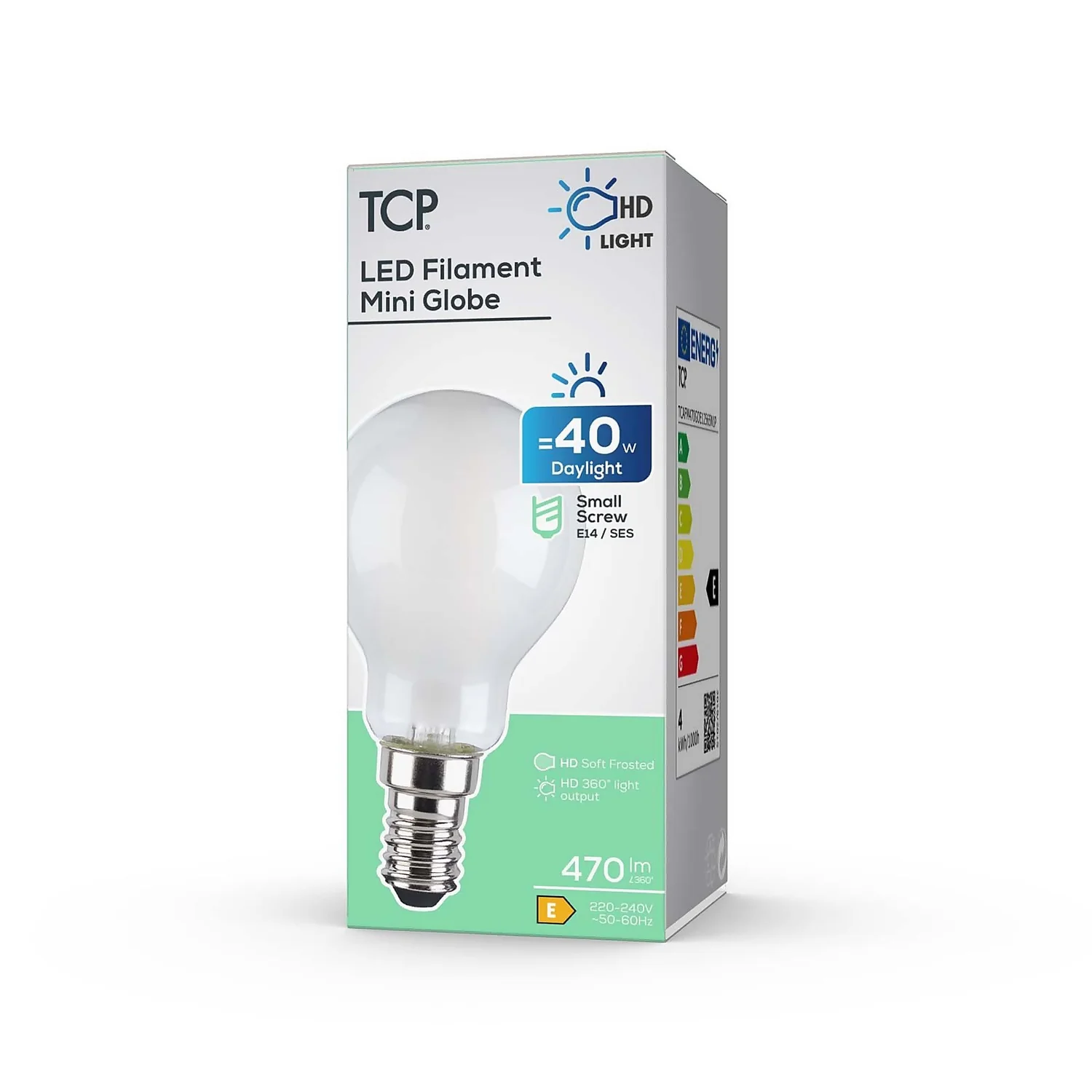 TCP LED Filament Mini Globe 4W E14 Light Bulb 2 TCP LED Filament Mini Globe 4W E14 Light Bulb - Image 2