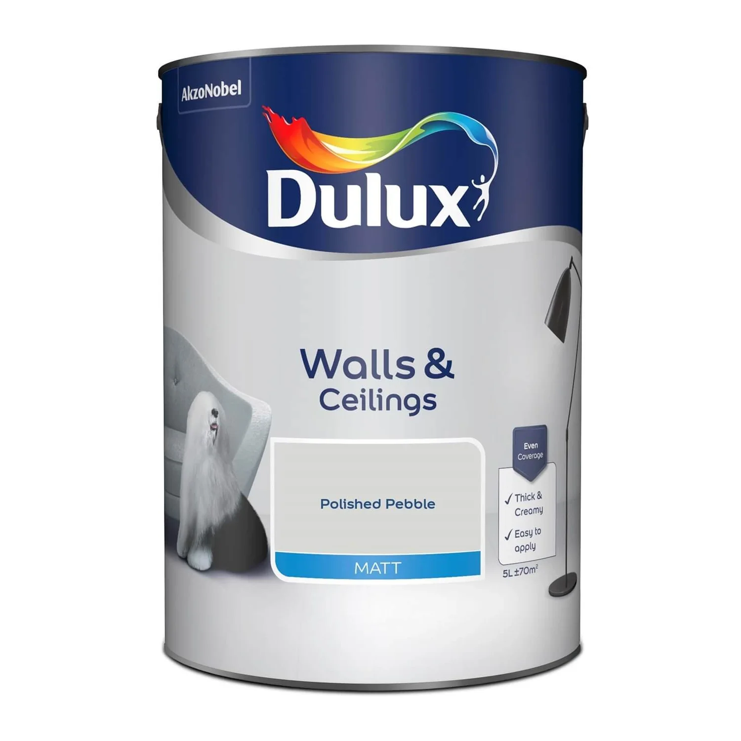 Dulux Matt Emulsion Paint Polished Pebble - 5L 4 Dulux Matt Emulsion Paint Polished Pebble - 5L - Image 4