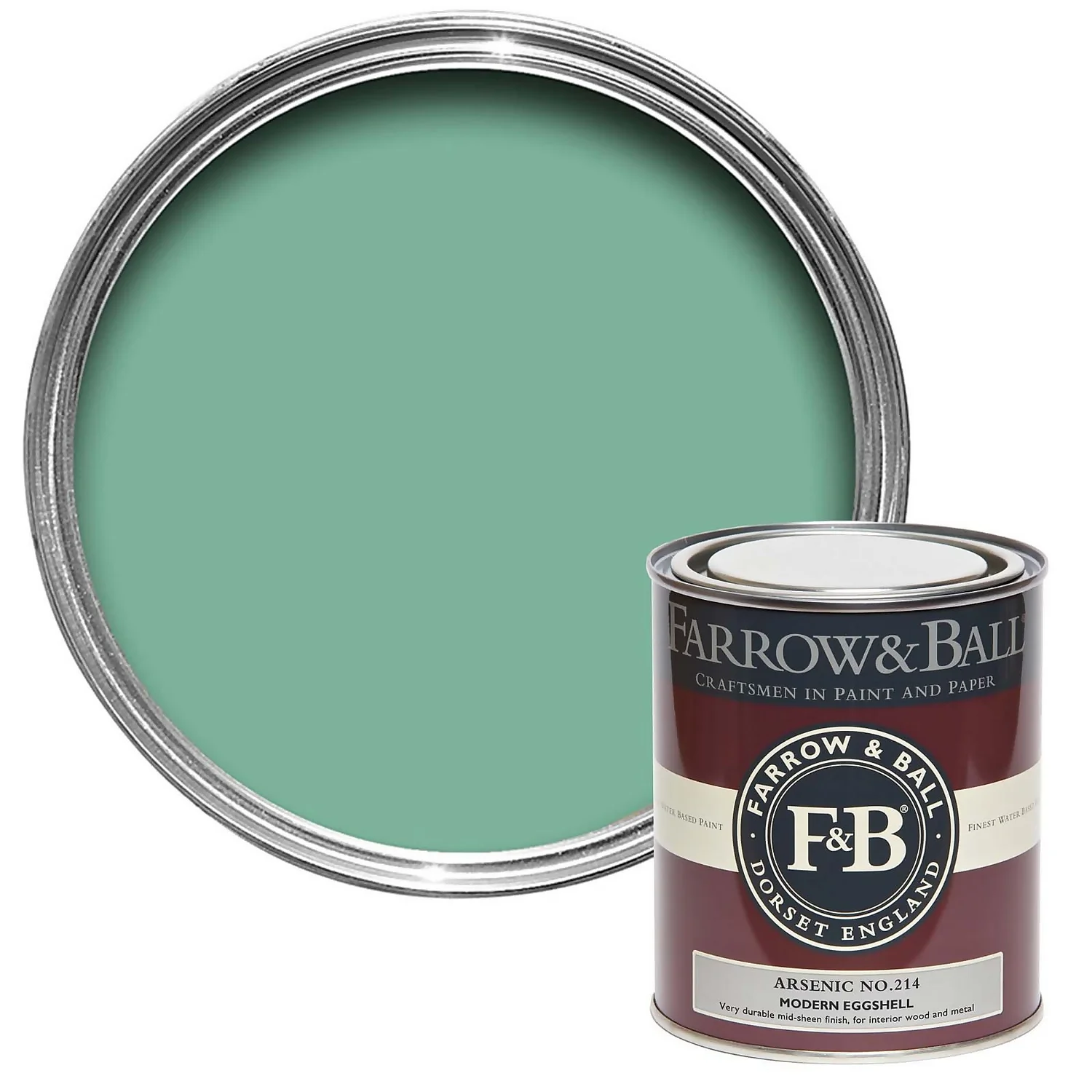 Farrow & Ball Modern Eggshell Paint Arsenic - 750ml 1 Farrow & Ball Modern Eggshell Paint Arsenic - 750ml