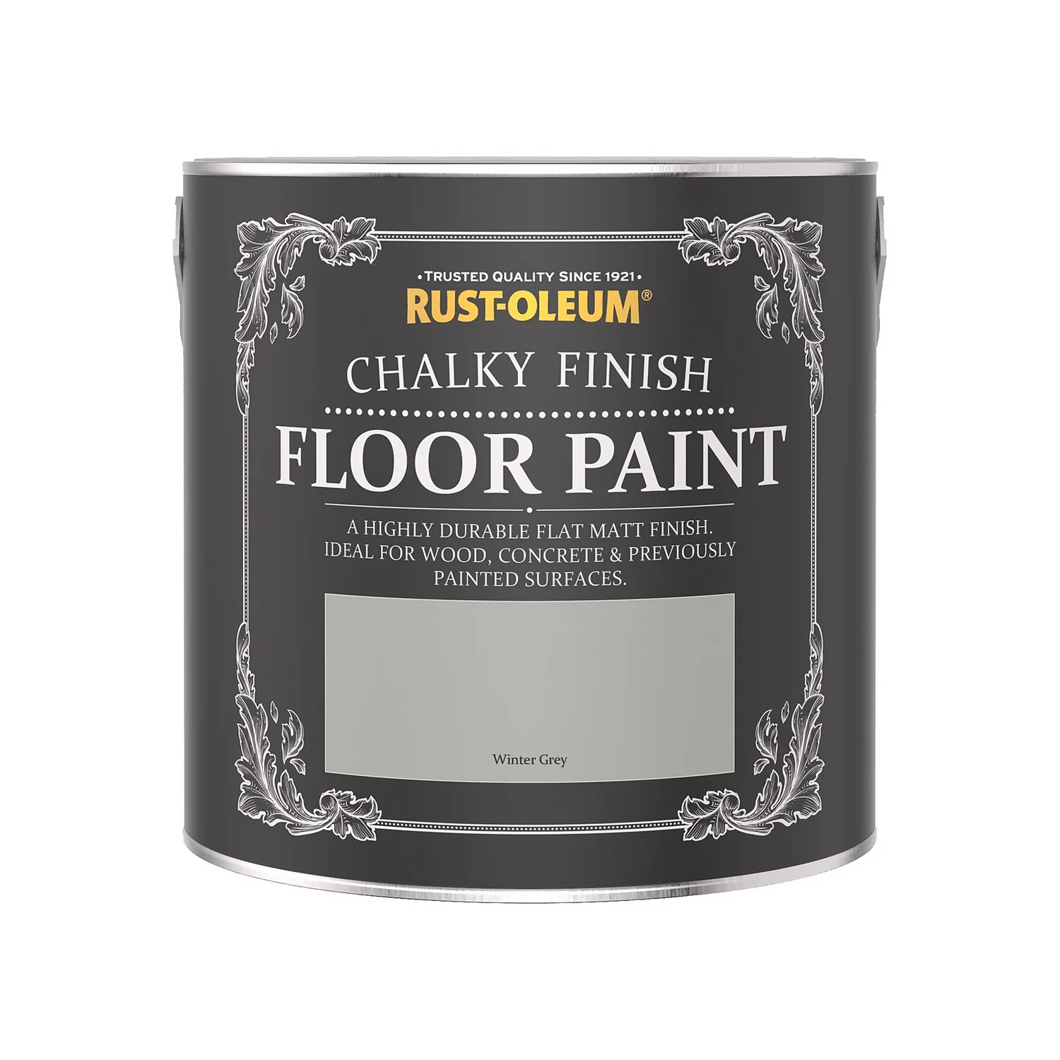 Rust-Oleum Chalky Floor Paint Winter Grey - 2.5L 4 Rust-Oleum Chalky Floor Paint Winter Grey - 2.5L - Image 4
