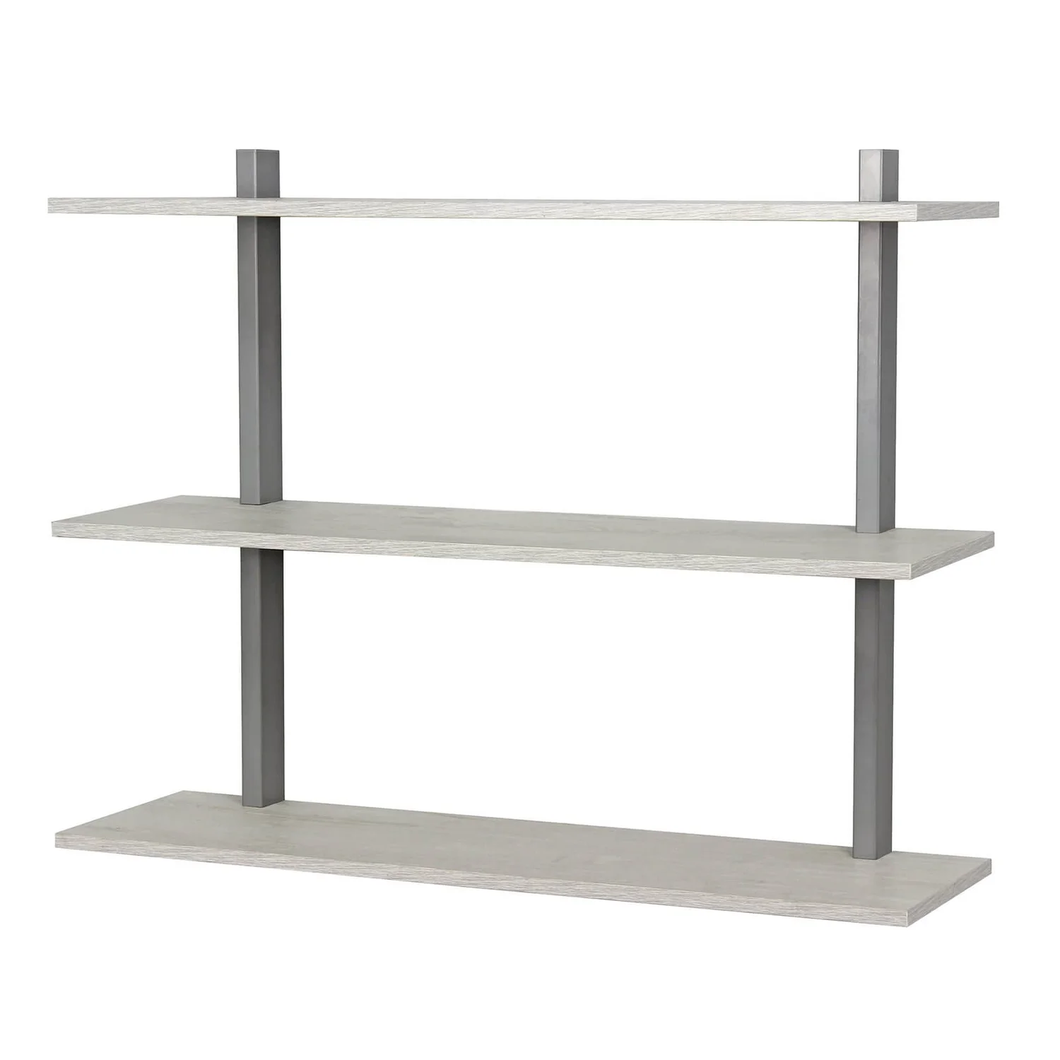 3 Tier Shelf Kit - White Oak & Nickel Bracket 1 3 Tier Shelf Kit - White Oak & Nickel Bracket