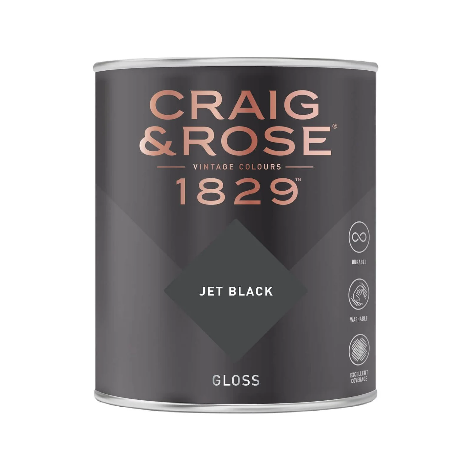 Craig & Rose 1829 Gloss Paint Jet Black - 750ml 2 Craig & Rose 1829 Gloss Paint Jet Black - 750ml - Image 2