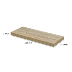 Floating Shelf - Sanoma Oak - 600 X 240 X 38mm -Cheap Deco Casa Store 12822021 3004964085552705