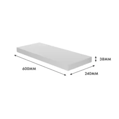 Floating Shelf - White Gloss - 600 X 240 X 38mm 9 Floating Shelf - White Gloss - 600 X 240 X 38mm -Cheap Deco Casa Store 12822023 1524976219095485
